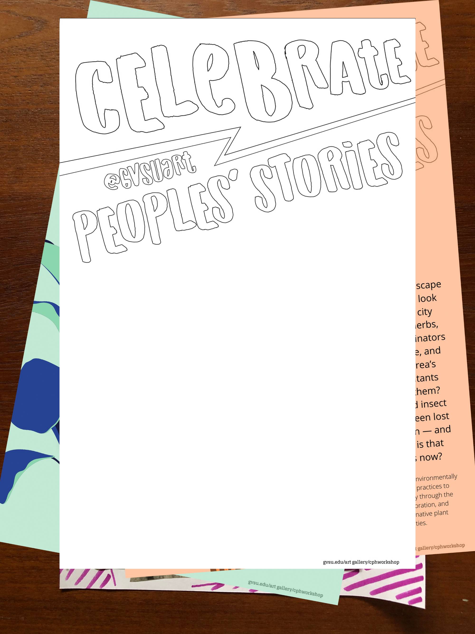 celebrate people's history poster template, outlines of title